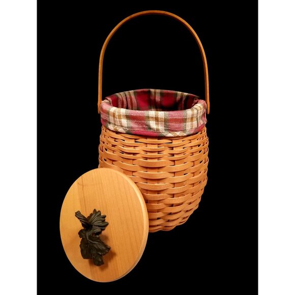 Longaberger 2000 October Fields Pumpkin Basket Liner Lid Centennial Collection - Picture 2 of 9